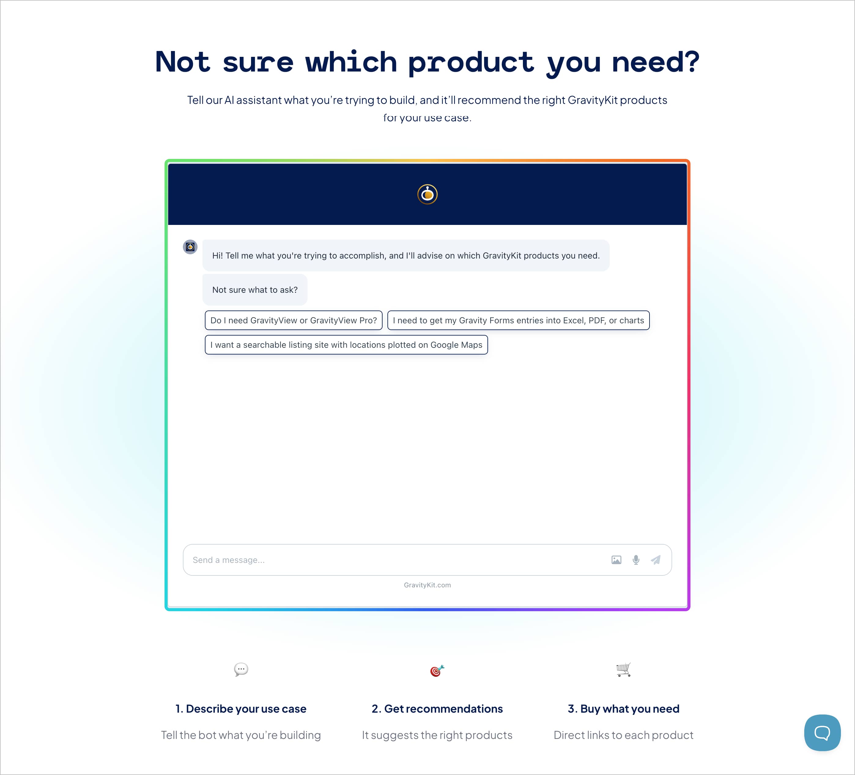 GravityKit.com homepage after the redesign showing outcome-focused messaging and modern layout